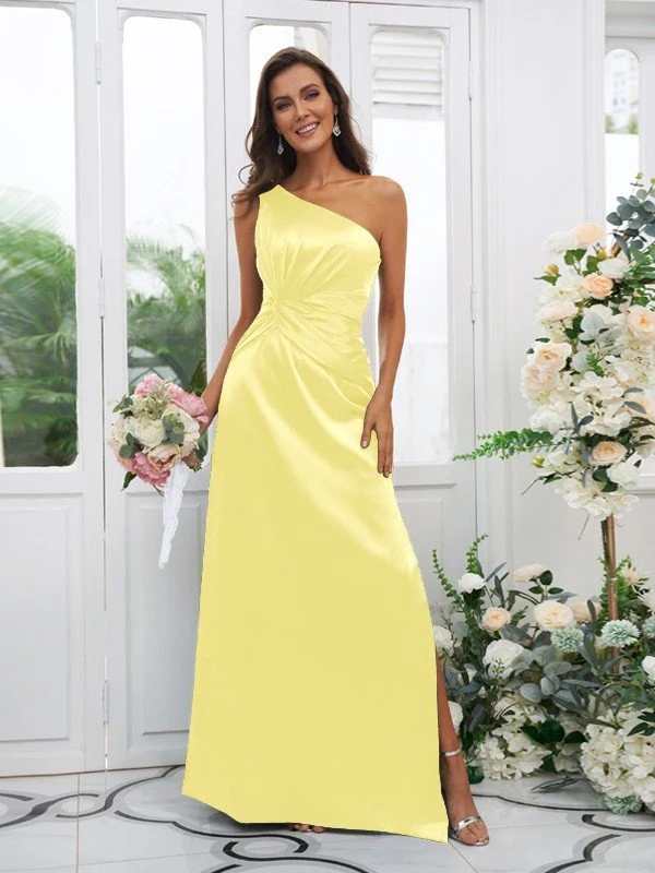 Elegant One Shoulder Sleeveless Bridesmaid Dresses - Image 10