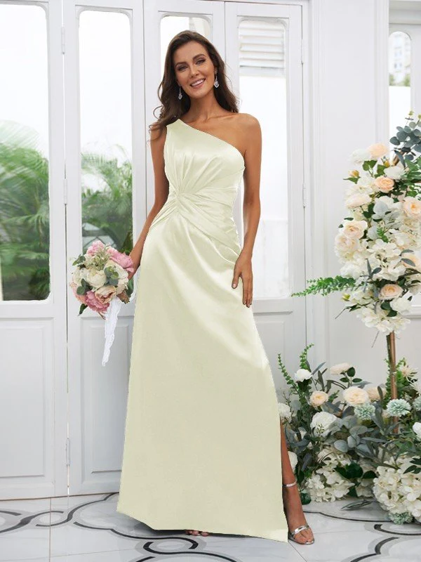 Elegant One Shoulder Sleeveless Bridesmaid Dresses - Image 13