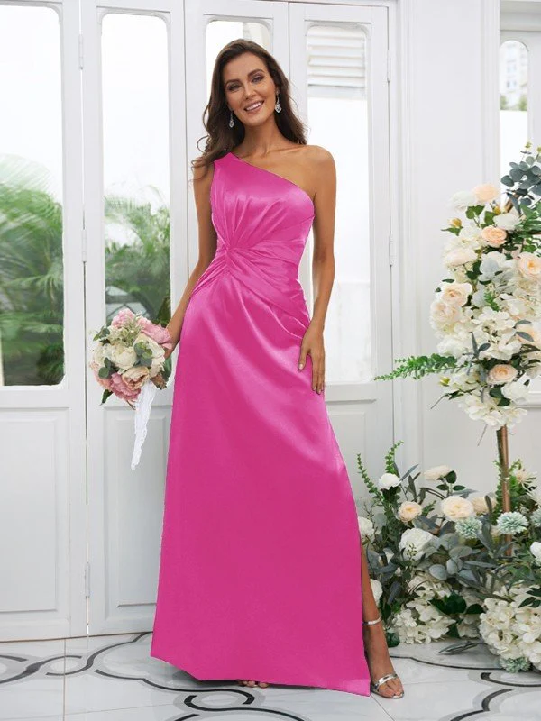 Elegant One Shoulder Sleeveless Bridesmaid Dresses - Image 14