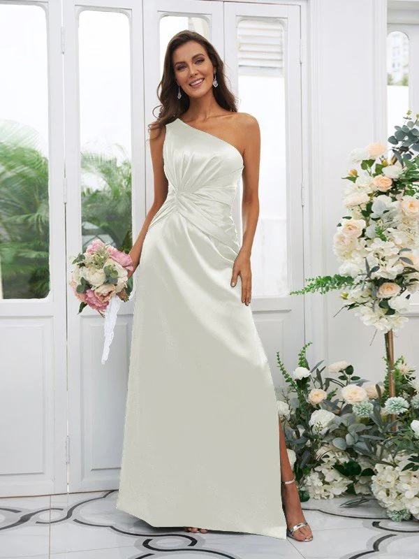 Elegant One Shoulder Sleeveless Bridesmaid Dresses - Image 16