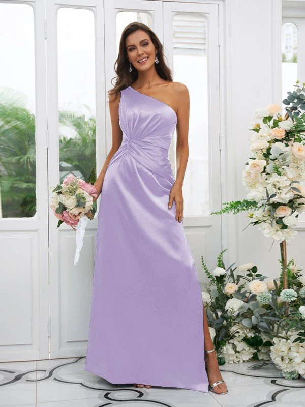 Elegant One Shoulder Sleeveless Bridesmaid Dresses - Image 17