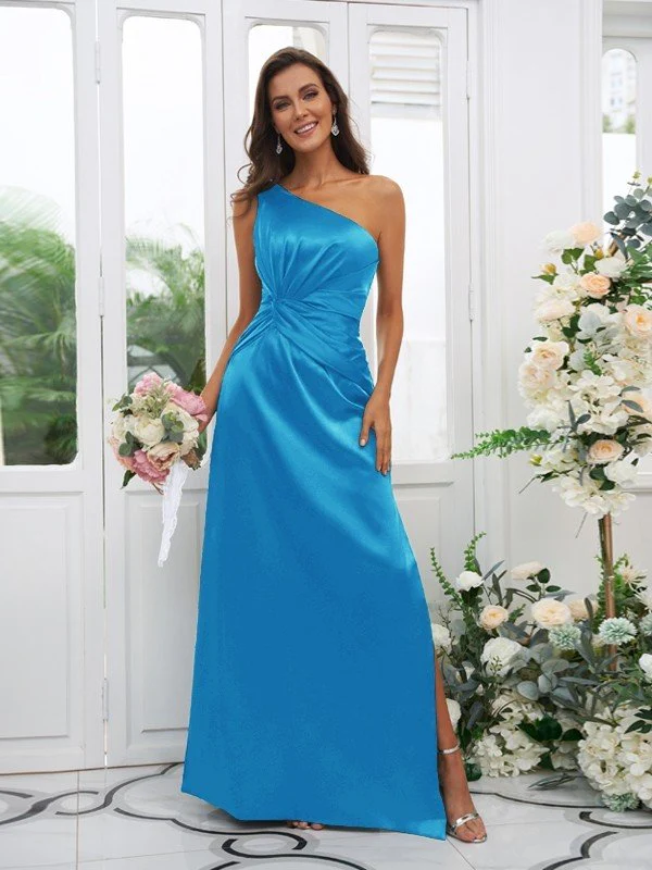 Elegant One Shoulder Sleeveless Bridesmaid Dresses - Image 20