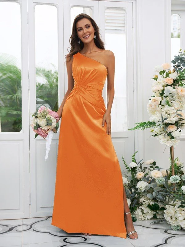 Elegant One Shoulder Sleeveless Bridesmaid Dresses - Image 21