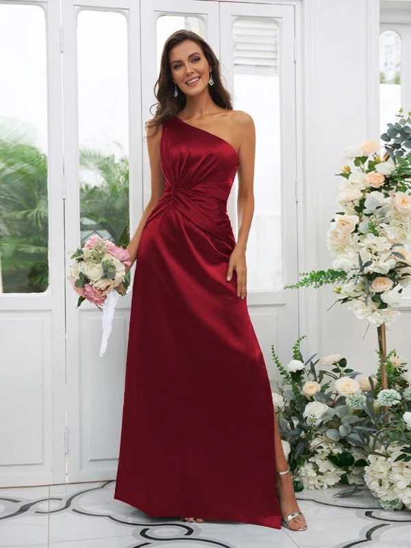 Elegant One Shoulder Sleeveless Bridesmaid Dresses - Image 22