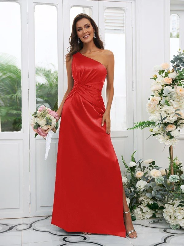 Elegant One Shoulder Sleeveless Bridesmaid Dresses - Image 23
