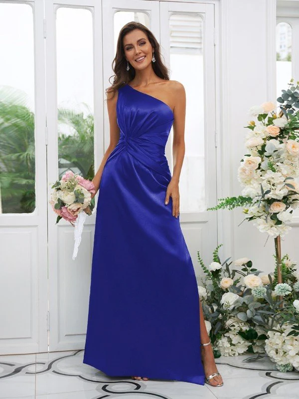 Elegant One Shoulder Sleeveless Bridesmaid Dresses - Image 24