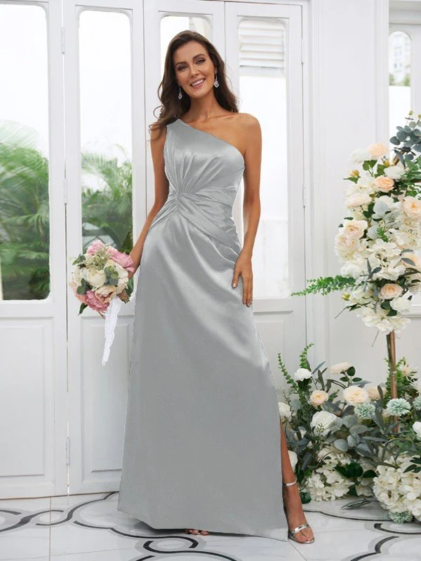 Elegant One Shoulder Sleeveless Bridesmaid Dresses - Image 25