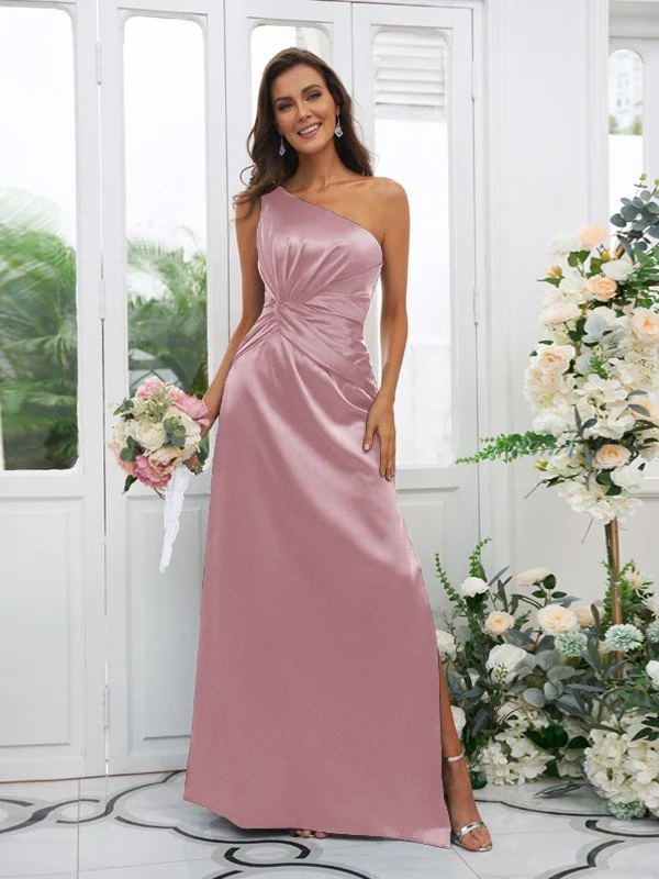 Elegant One Shoulder Sleeveless Bridesmaid Dresses - Image 28