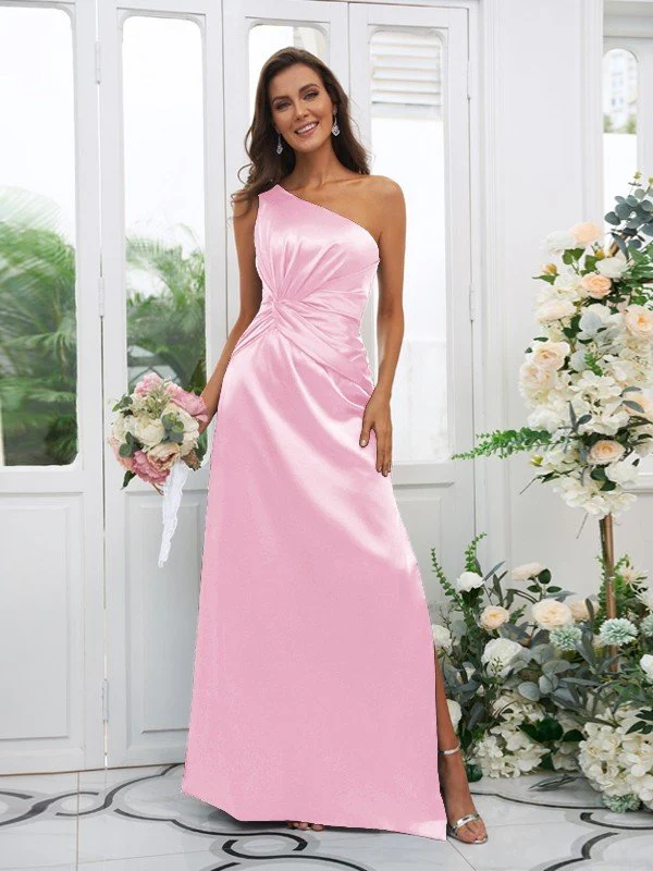 Elegant One Shoulder Sleeveless Bridesmaid Dresses - Image 6