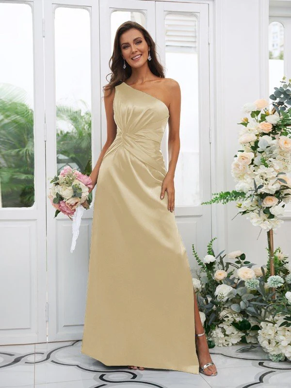Elegant One Shoulder Sleeveless Bridesmaid Dresses - Image 7