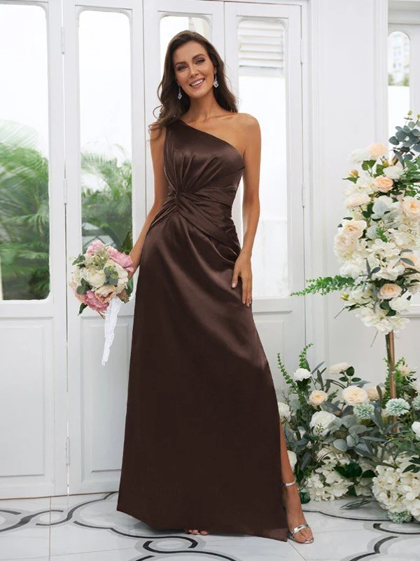 Elegant One Shoulder Sleeveless Bridesmaid Dresses - Image 8