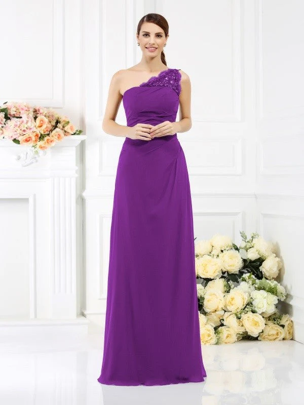 Classy Sleeveless One Shoulders Long Satin Bridesmaid Dresses - Image 10