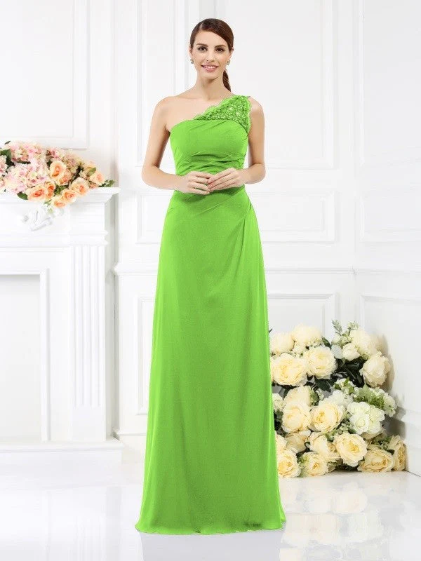 Classy Sleeveless One Shoulders Long Satin Bridesmaid Dresses - Image 11