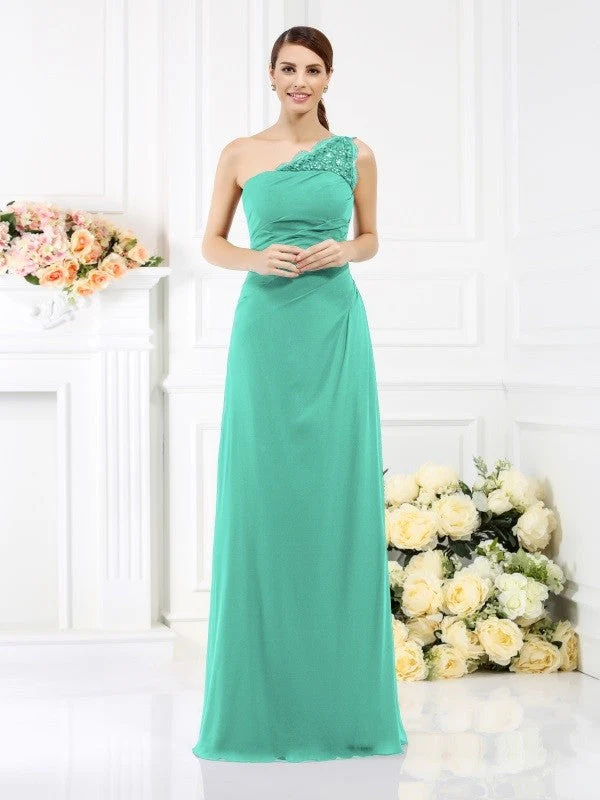 Classy Sleeveless One Shoulders Long Satin Bridesmaid Dresses - Image 12