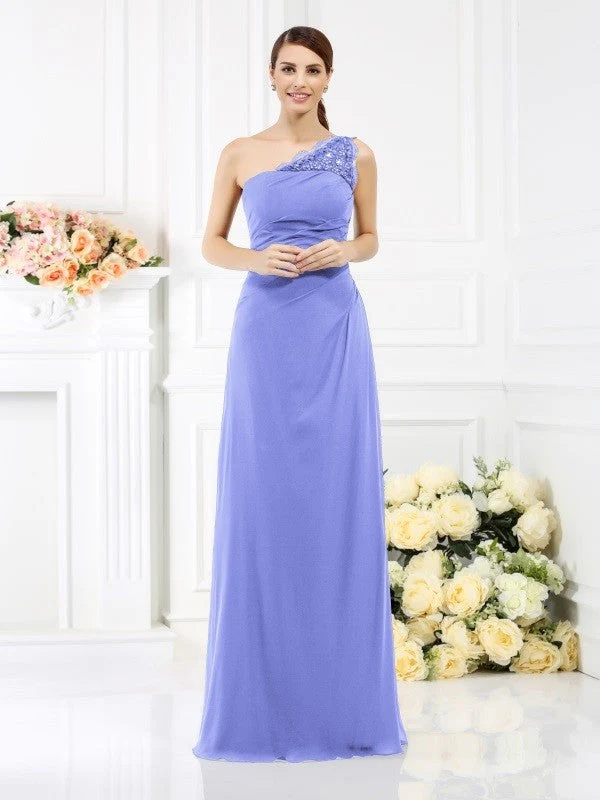 Classy Sleeveless One Shoulders Long Satin Bridesmaid Dresses - Image 14