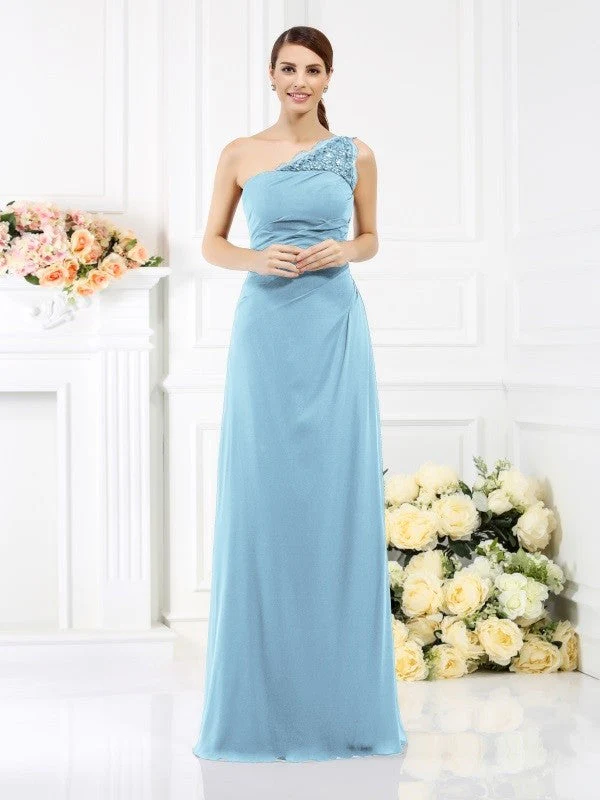 Classy Sleeveless One Shoulders Long Satin Bridesmaid Dresses - Image 15