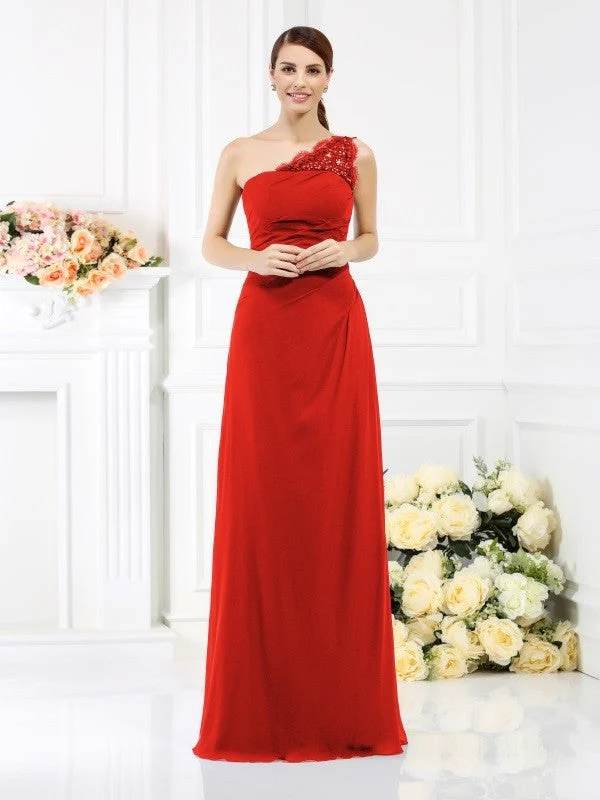 Classy Sleeveless One Shoulders Long Satin Bridesmaid Dresses - Image 22