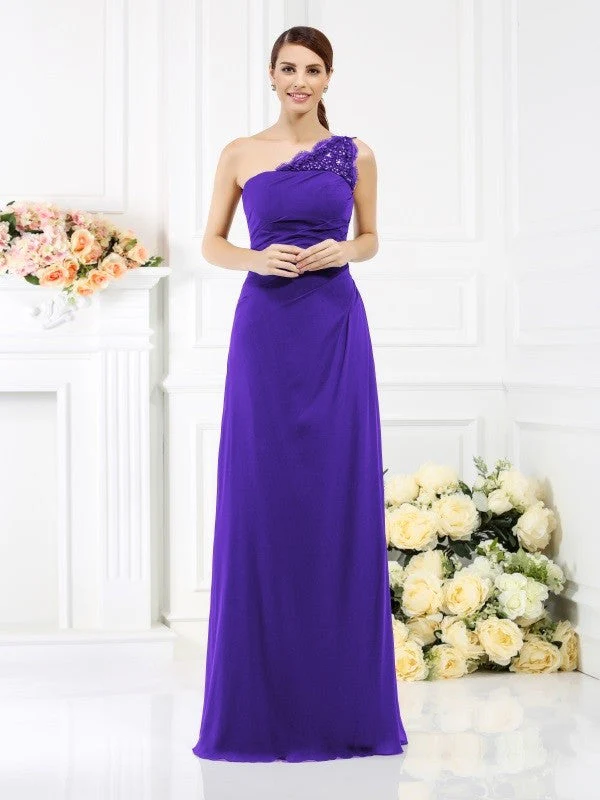 Classy Sleeveless One Shoulders Long Satin Bridesmaid Dresses - Image 23