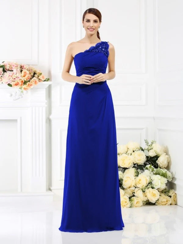 Classy Sleeveless One Shoulders Long Satin Bridesmaid Dresses - Image 24