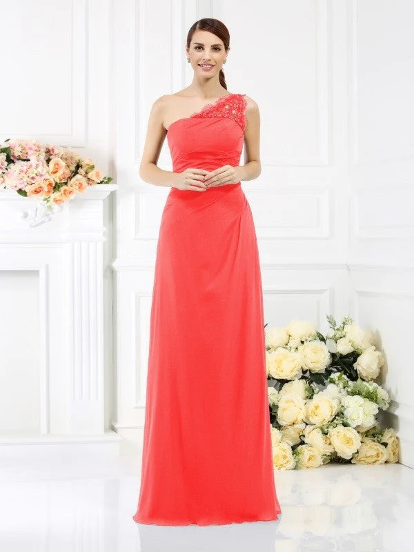 Classy Sleeveless One Shoulders Long Satin Bridesmaid Dresses - Image 27