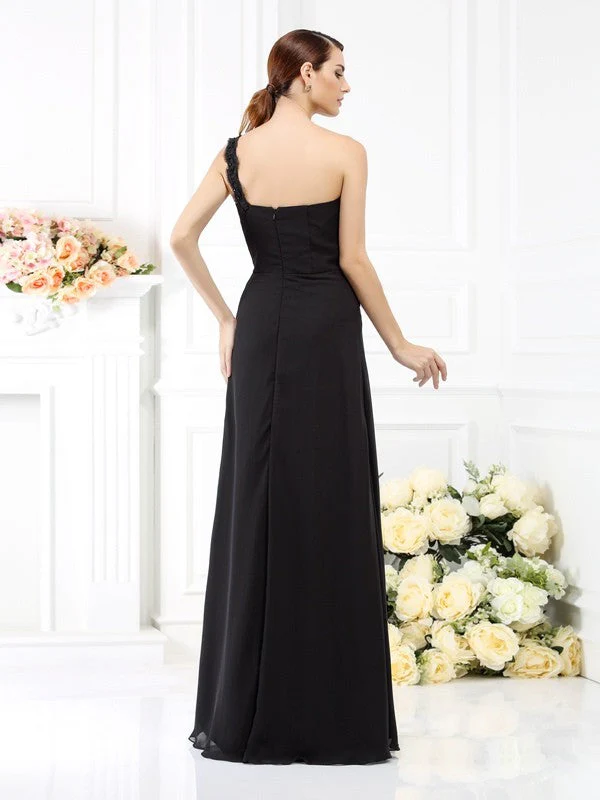 Classy Sleeveless One Shoulders Long Satin Bridesmaid Dresses - Image 30