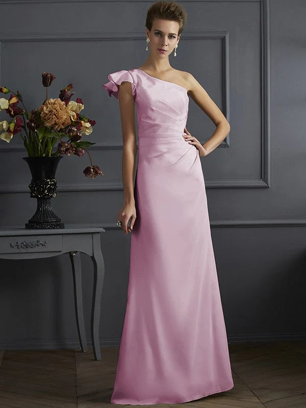 Classy Sleeveless One Shoulders Pleats Long Bridesmaid Dresses - Image 19