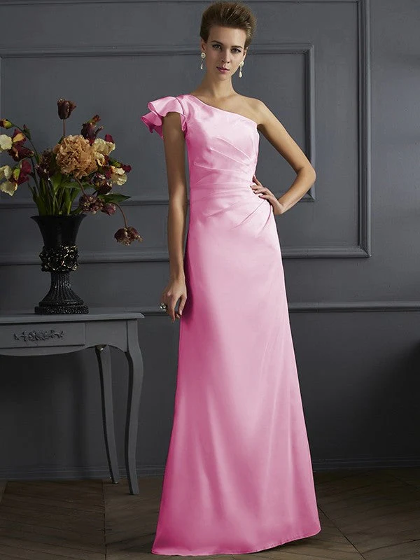 Classy Sleeveless One Shoulders Pleats Long Bridesmaid Dresses - Image 20