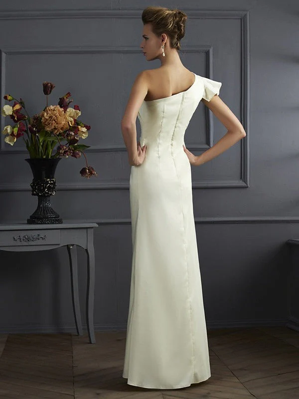 Classy Sleeveless One Shoulders Pleats Long Bridesmaid Dresses - Image 30