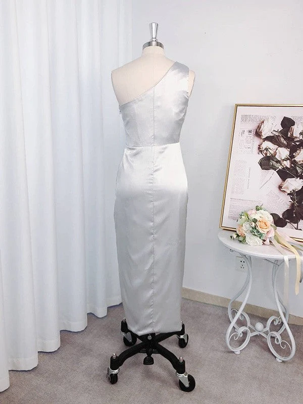 Designer Ruffles Sleeveless One Shoulder Asymmetrical Bridesmaid Dresses - Image 2