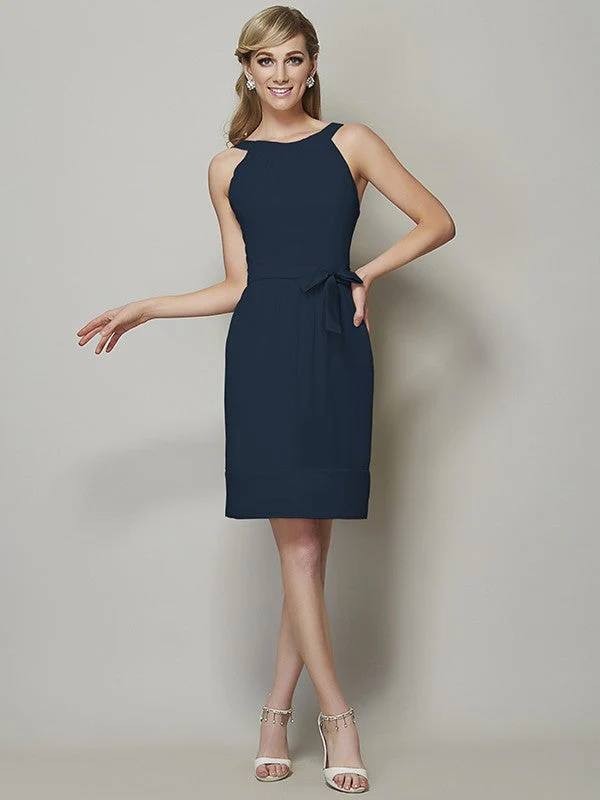 Chic Sleeveless Short Chiffon Bridesmaid Dresses - Image 10