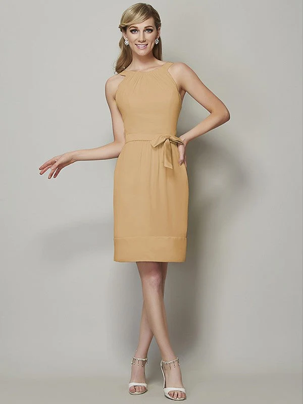 Chic Sleeveless Short Chiffon Bridesmaid Dresses - Image 11
