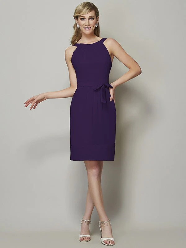 Chic Sleeveless Short Chiffon Bridesmaid Dresses - Image 12