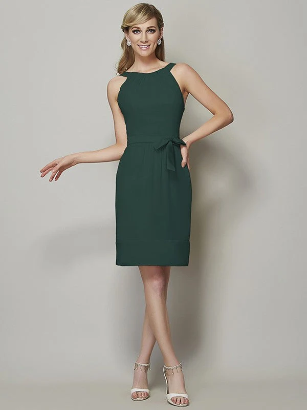 Chic Sleeveless Short Chiffon Bridesmaid Dresses - Image 13