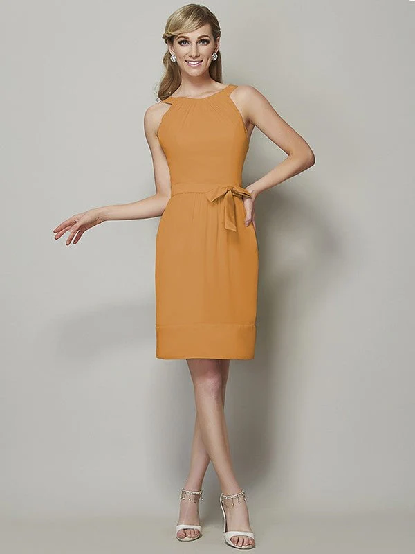 Chic Sleeveless Short Chiffon Bridesmaid Dresses - Image 20
