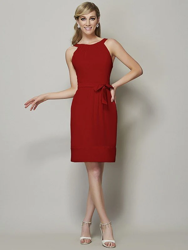 Chic Sleeveless Short Chiffon Bridesmaid Dresses - Image 22