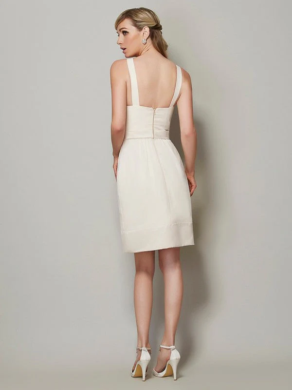 Chic Sleeveless Short Chiffon Bridesmaid Dresses - Image 30