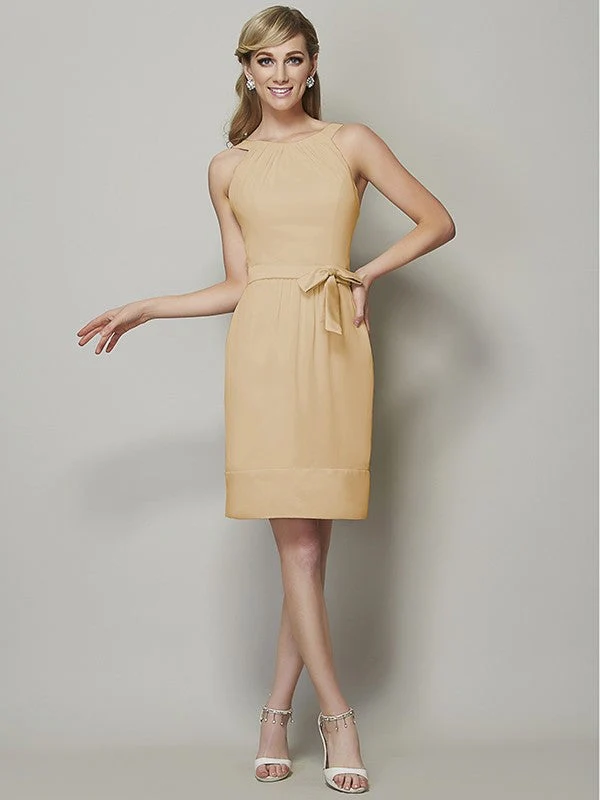 Chic Sleeveless Short Chiffon Bridesmaid Dresses - Image 5