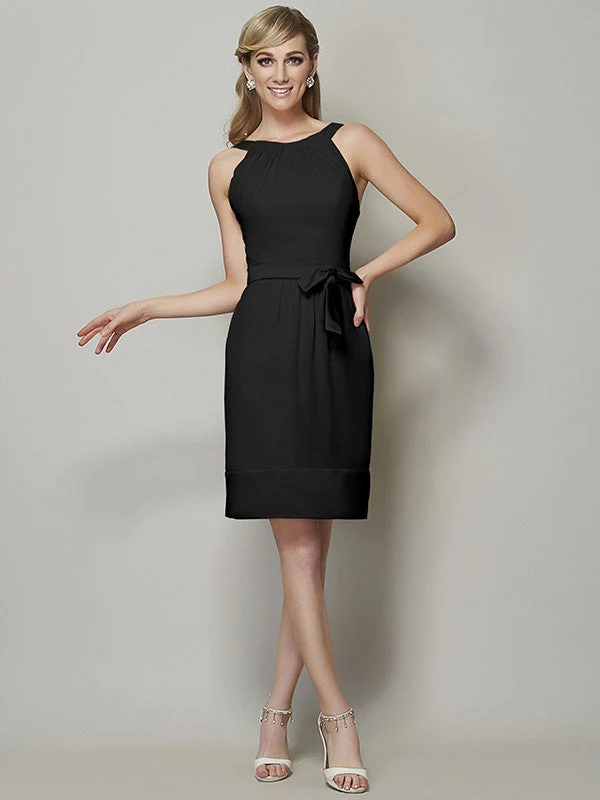 Chic Sleeveless Short Chiffon Bridesmaid Dresses - Image 6
