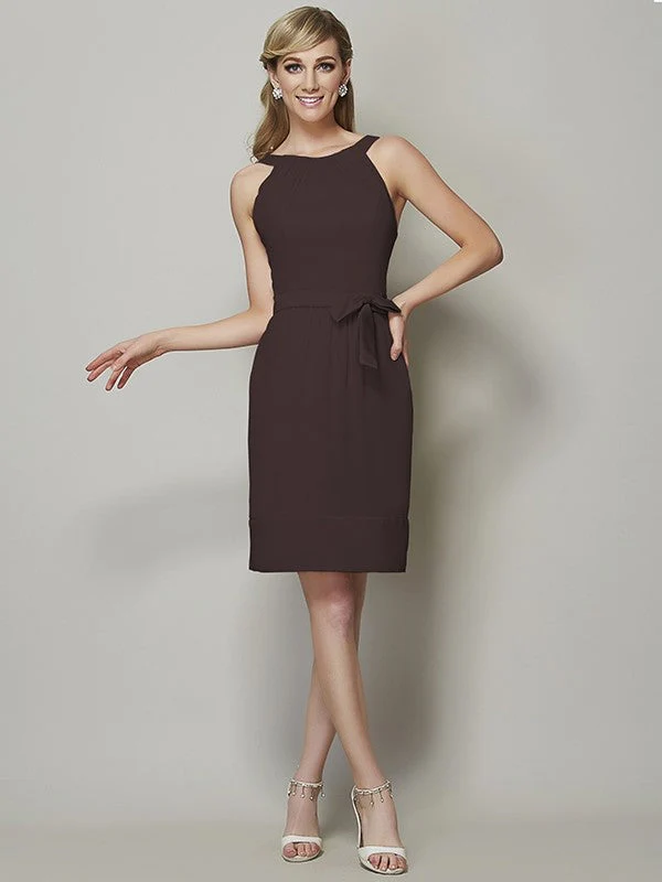 Chic Sleeveless Short Chiffon Bridesmaid Dresses - Image 7