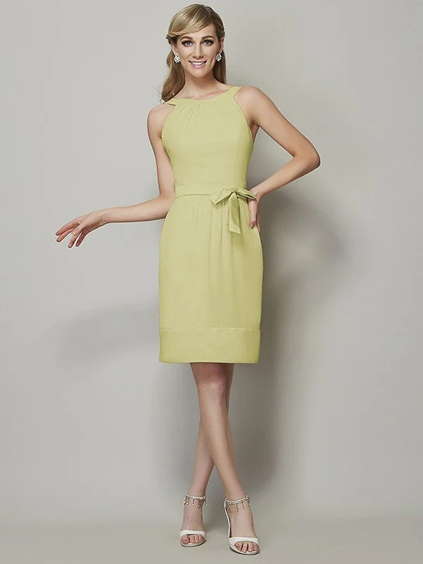 Chic Sleeveless Short Chiffon Bridesmaid Dresses - Image 8