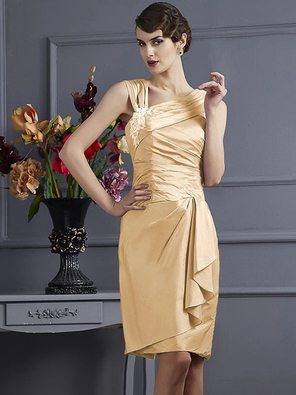 Charming Sleeveless Applique Short Taffeta Bridesmaid Dresses - Image 12