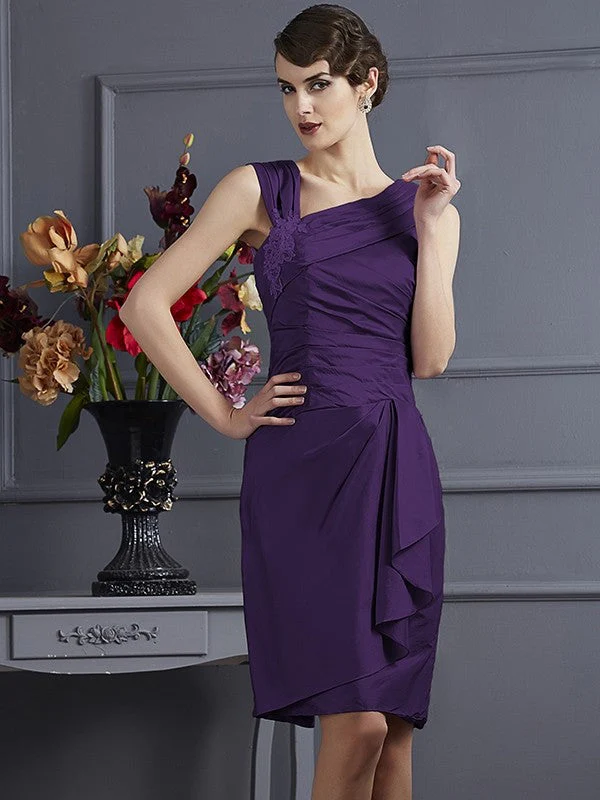 Charming Sleeveless Applique Short Taffeta Bridesmaid Dresses - Image 13