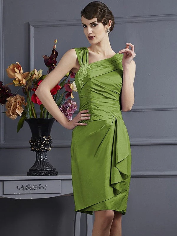 Charming Sleeveless Applique Short Taffeta Bridesmaid Dresses - Image 14