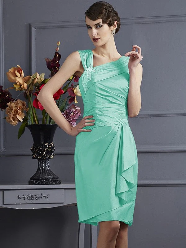 Charming Sleeveless Applique Short Taffeta Bridesmaid Dresses - Image 15