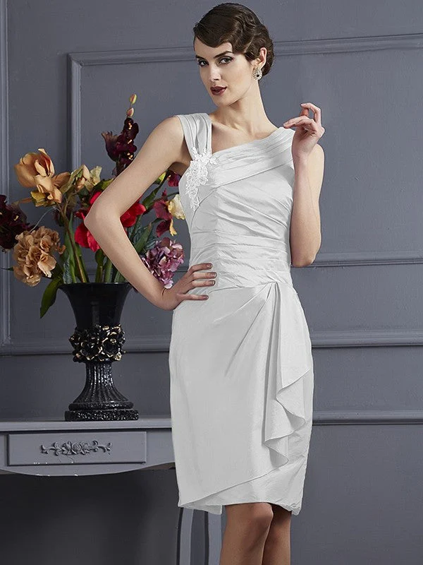 Charming Sleeveless Applique Short Taffeta Bridesmaid Dresses - Image 17