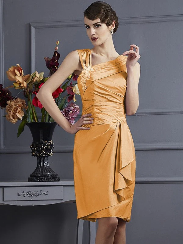 Charming Sleeveless Applique Short Taffeta Bridesmaid Dresses - Image 19