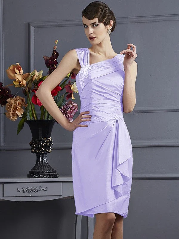 Charming Sleeveless Applique Short Taffeta Bridesmaid Dresses - Image 20