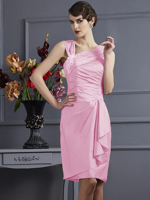 Charming Sleeveless Applique Short Taffeta Bridesmaid Dresses - Image 22