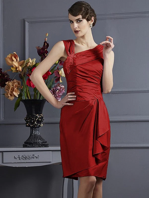 Charming Sleeveless Applique Short Taffeta Bridesmaid Dresses - Image 23