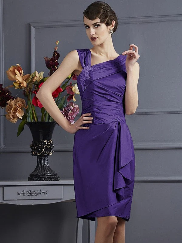 Charming Sleeveless Applique Short Taffeta Bridesmaid Dresses - Image 24